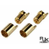 RJX Male And Female, 6.5mm Gold Plated Banana (bullet) Connector 2sets